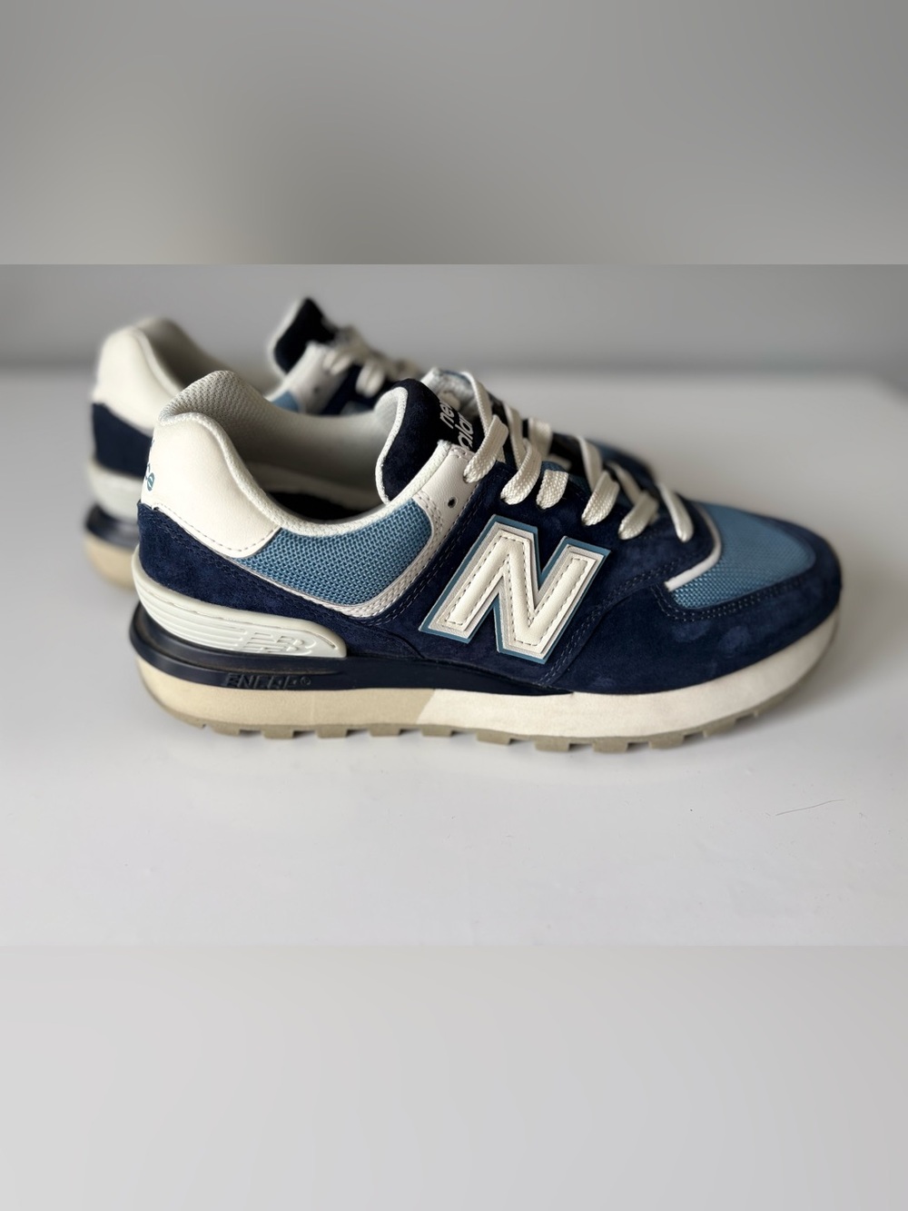 New Balance 574 Legacy Men’s Size 9 Navy Blue Suede Mesh Sneakers U574LGVC
